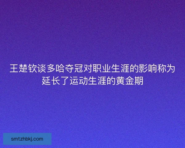 王楚钦谈多哈夺冠对职业生涯的影响称为延长了运动生涯的黄金期